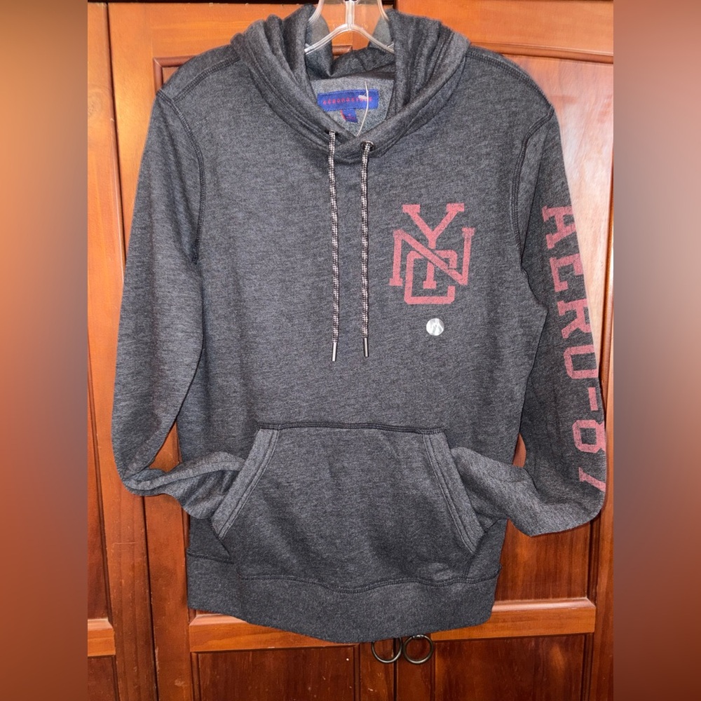 NWT Aeropostale Charcoal Hoodie‎ with Maroon Details #1615